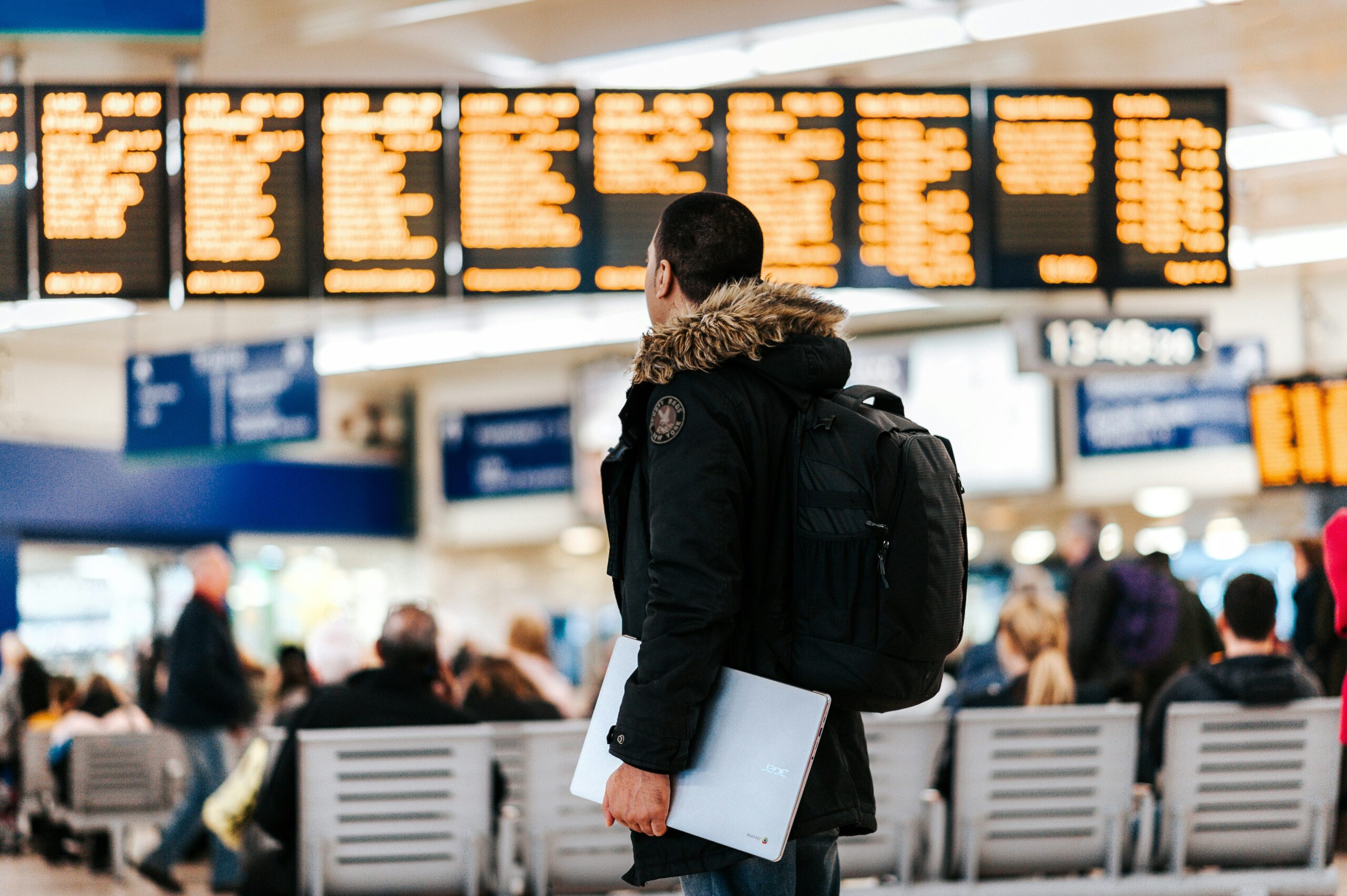 Man walking in an airport